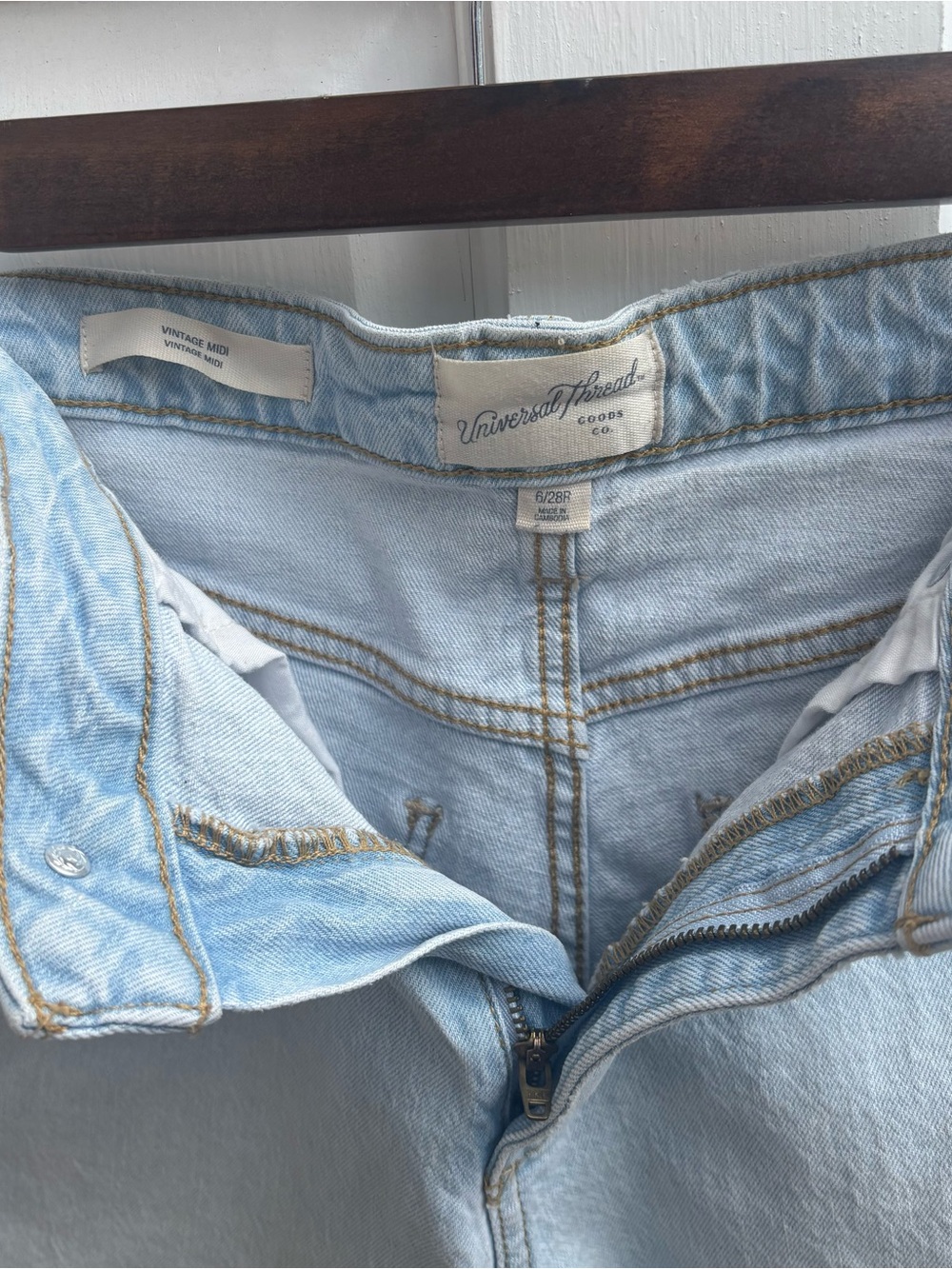 Universal Thread Light Blue High-Rise Denim Shorts with Frayed Hem - Picture 5 of 12